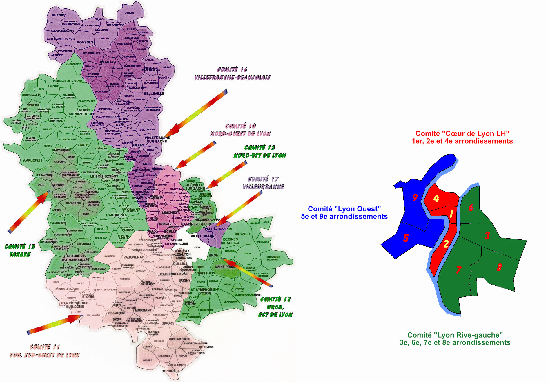 Carte des comités